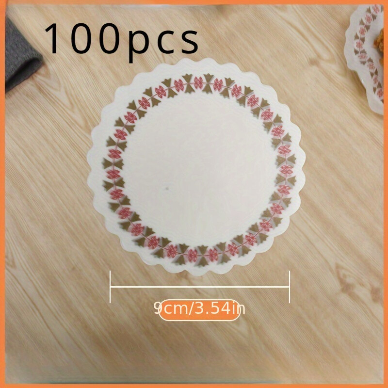 100x Floral Round Fried Food Pads Doilies Paper Lace Placemats Disposable Safety gallery