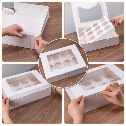 HoewinaPCS Cupcake Boxes - Hold 12 Count Cupcake Containers with 6 White gallery