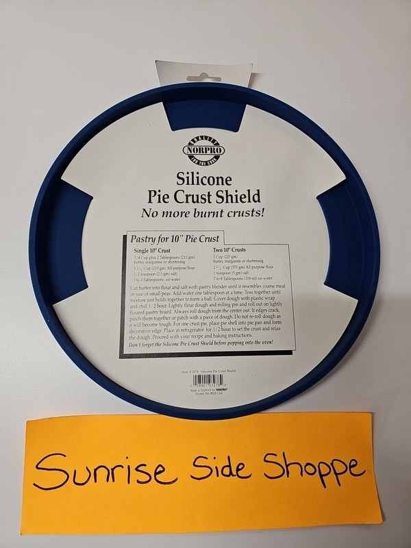 Norpro Reusable Silicone Pie Crust Shield Fits Up To 10" Prevents Burning Spills gallery