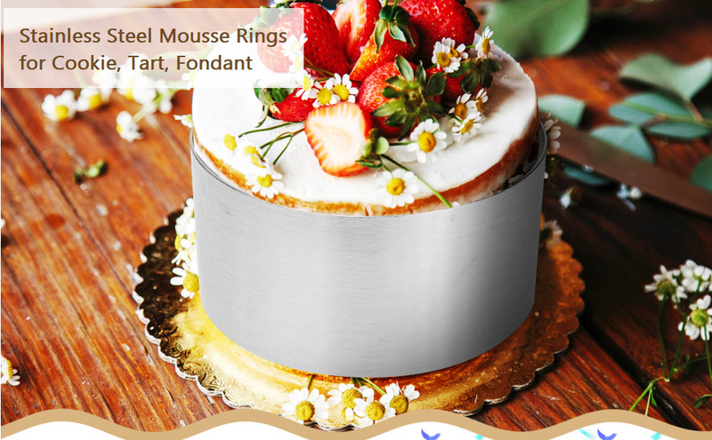 Set of 4 Round Stainless Steel Mousse Rings – 2.36 x 2 Inch Mini Cake Molds, gallery