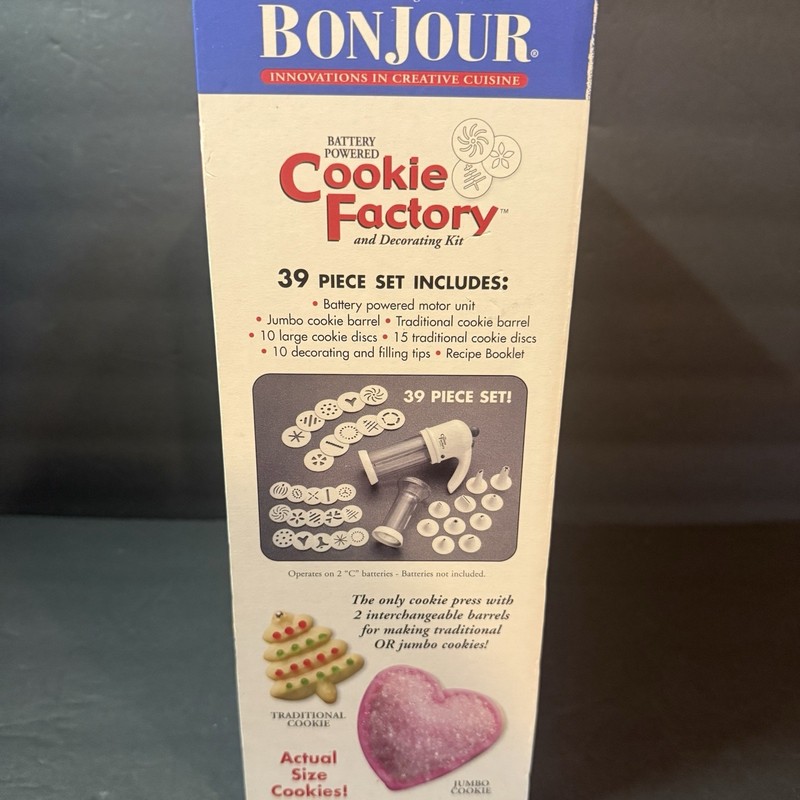 Bonjour Cookie Factory And Decorating Kit 39 Pieces Battery Operated Brand New gallery