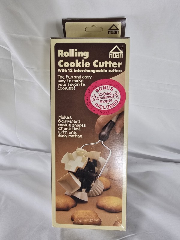 Vintage Rolling Cookie Cutter Set w 12 Interchangeable Shapes HOAN w Box