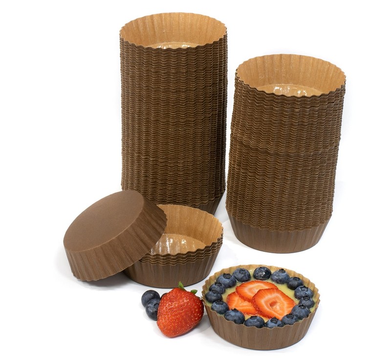 Ridged Paper Coated Baking Cup - Sturdy for Baking and Serving (70) 70