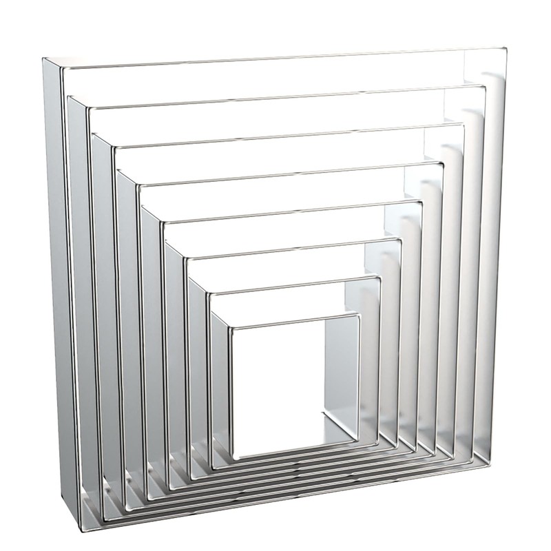 Square Cookie Cutter Set 8-Piece 1.5″ to 5″ by QAAQS Square