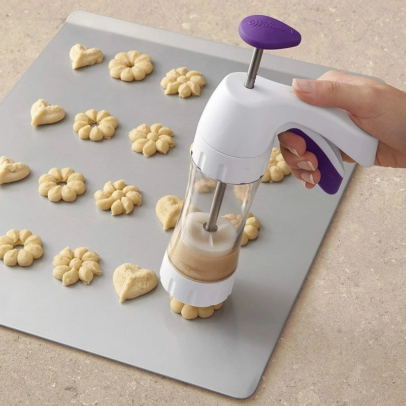 Simple Success Ergonomic Handle Cookie Press with 12 Unique Design Discs for gallery