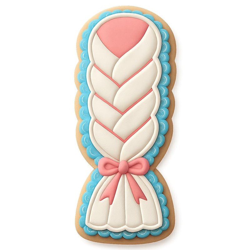 Rainbow Yarn Braid Cookie Cutter & Stamp, Fondant & Clay - 4x2 gallery