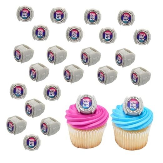 NFL Super Bowl LX Rings, Cupcake Decorations, Officially Licensed, Football