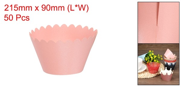 Cupcake Wrappers Paper, 50 Pack Baking Cups Standard Wave Decoration, Pink gallery