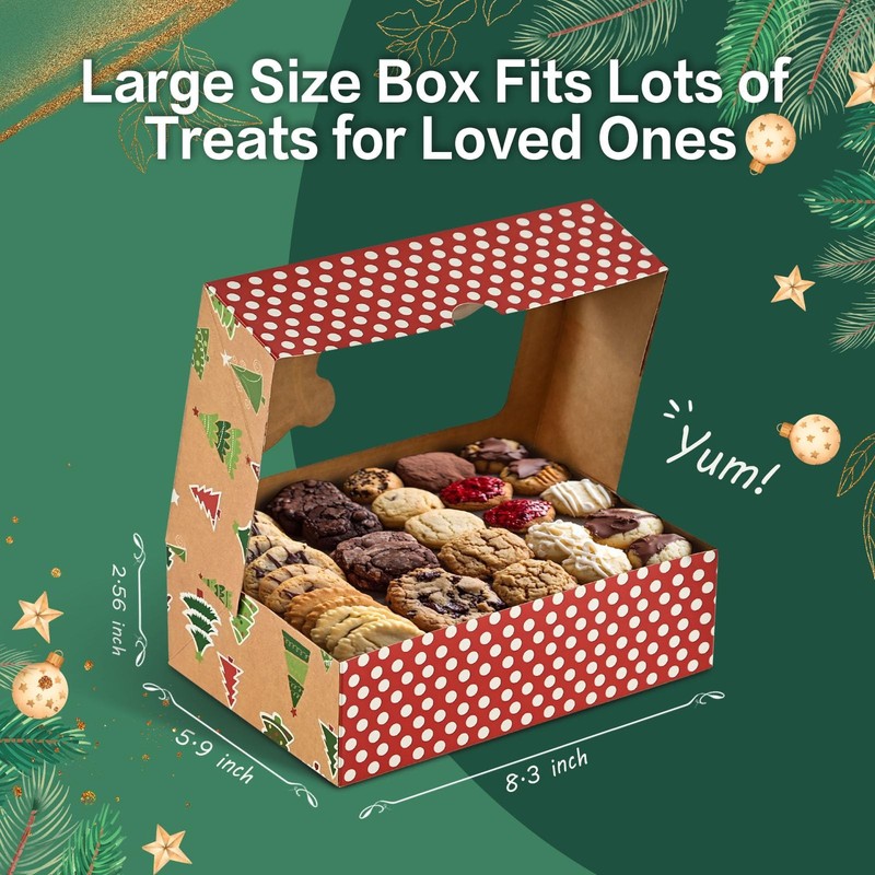 Christmas Cookie Boxes, Large Holiday Treat Tins with Lids, Bakery Gift Boxes... gallery