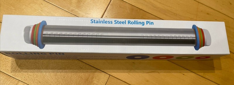 Stainless Steel Adjustable Rolling Pin with Removable Discs Dishwasher Safe