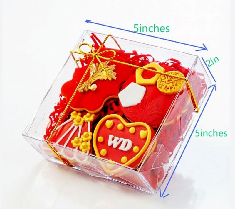 15PCS 5x5x2 Inches Full Clear Chocolate Covered Strawberries Boxes Cookies Bo... gallery