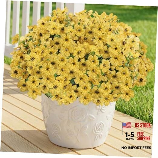 Artificial Flowers Fake Plants for Outdoors Artificial Flowers(13 Pcs) Yellow