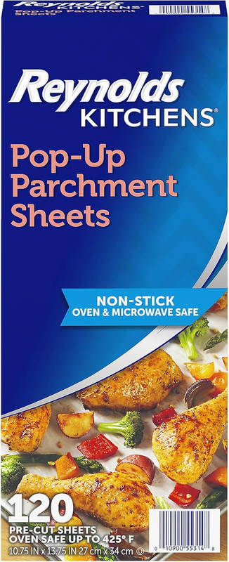 Kitchens Pop-Up Parchment Paper Sheets, 10.7X13.75 Inch, 120 Sheets