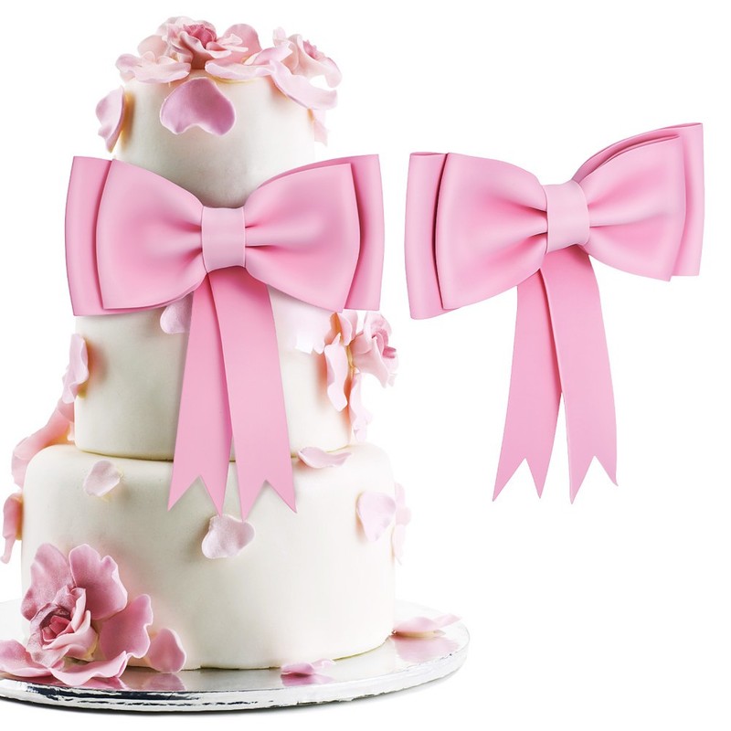 2 Pcs Bow Ribbon Cake Topper Birthday Toppers Decorations Bowknot Cupcake
