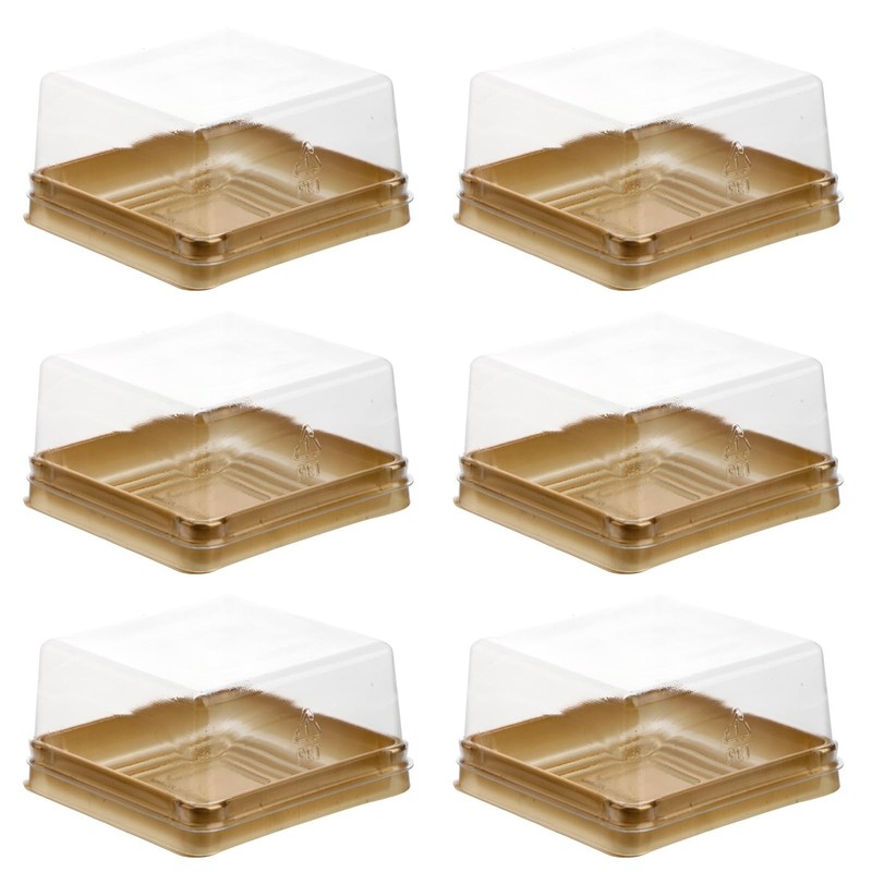 DOITOOL Square Plastic Moon Cake Box with Lid Clear Food Storage Container