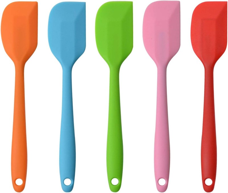 Silicone Spatulas, 8.5 inch Small Rubber Spatula Sel One Piece Design