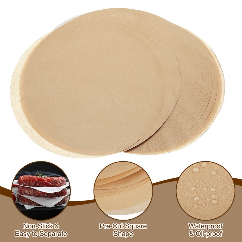 200 Pcs Parchment Paper Baking Sheets Rounds, 9" Non Stick Paper, Wood Color gallery