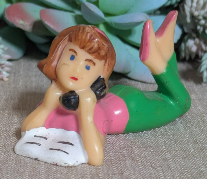 Vtg Wilton Cake Topper Wilton Teenage Girl Talking On The Phone, Hard Plastic