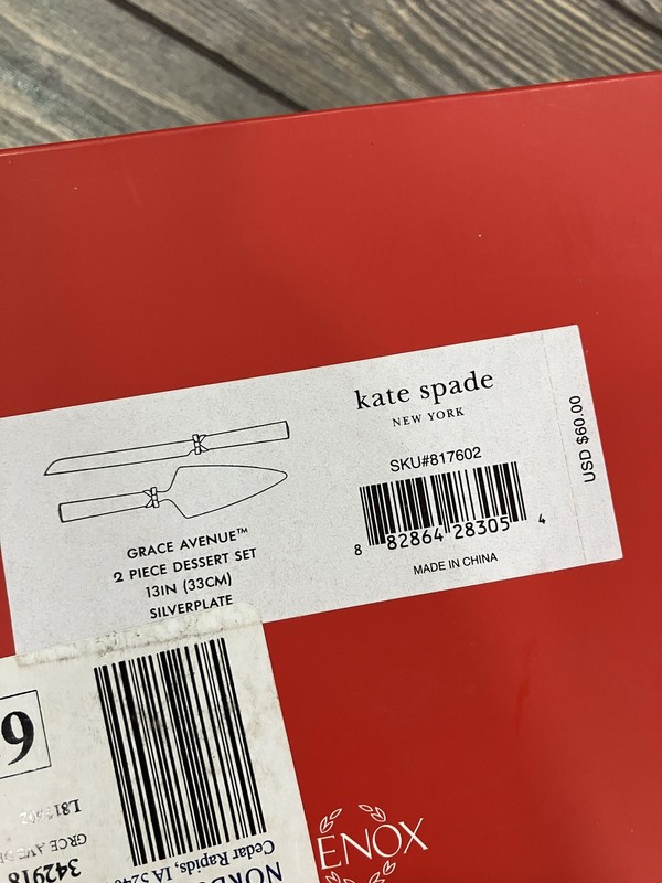 Kate Spade Lenox New York Grace Avenue 2-Piece Dessert Set Cake Knife Server gallery