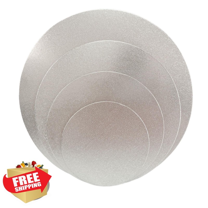 CampMaps Cake Boards 6 8 10 12 Inch Silver Round