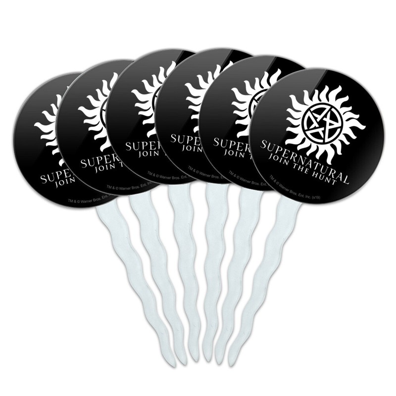 Supernatural Anti Possession Symbol Cupcake Picks Toppers Decoration Set of 6