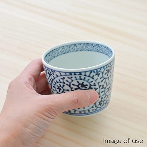 Saikaitoki Hasami-yaki Porcelain Soba Cups Aiya Design 200ml Gift Boxed Set of 5 gallery