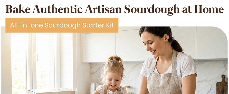 Sourdough Starter Kit with Round & Oval Banneton Bread Proofing Basket, gallery