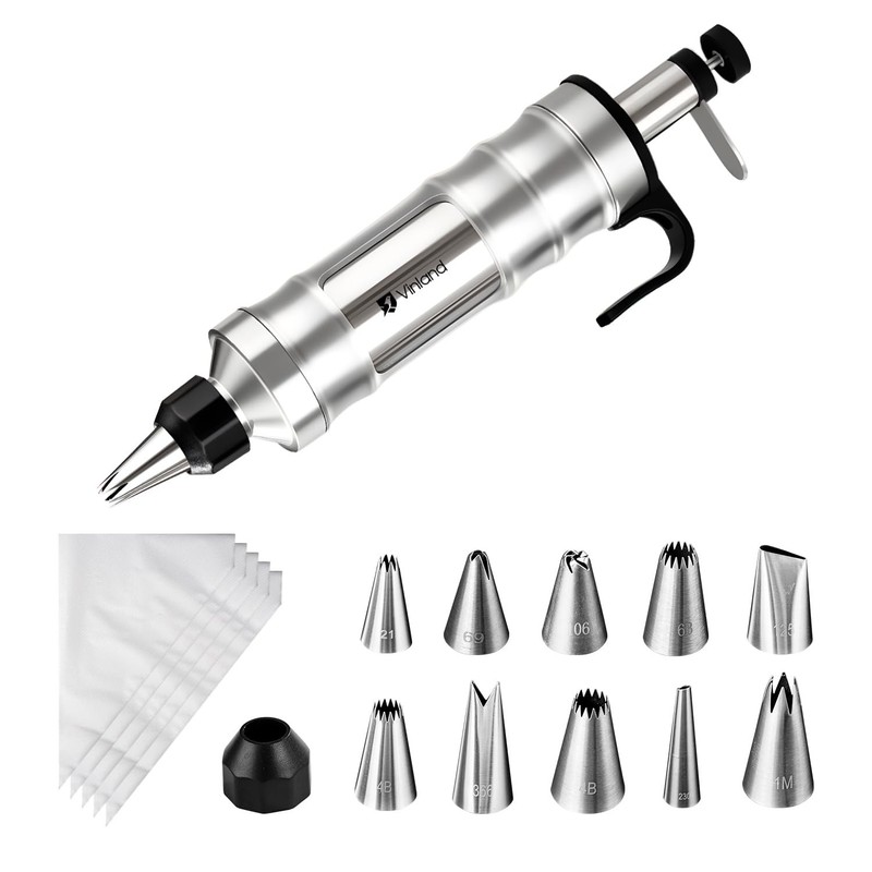 Dessert Decorating Syringe Set Icing Piping Kit Frosting Piping Kit Stainless…
