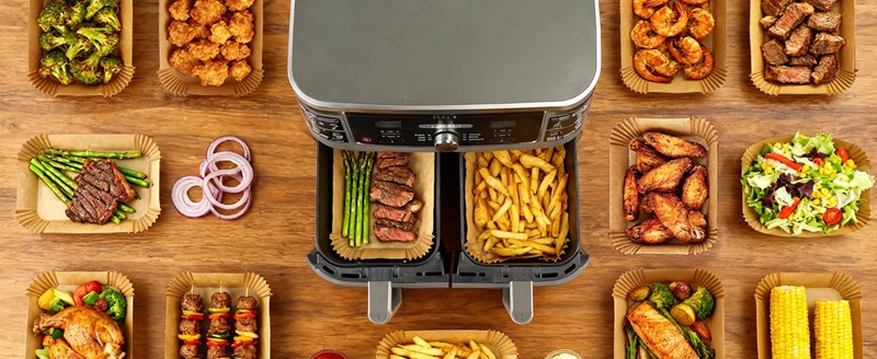 Air Fryer Liners for Ninja Dual Airfryer, Rectangle Disposable Air Fryer gallery