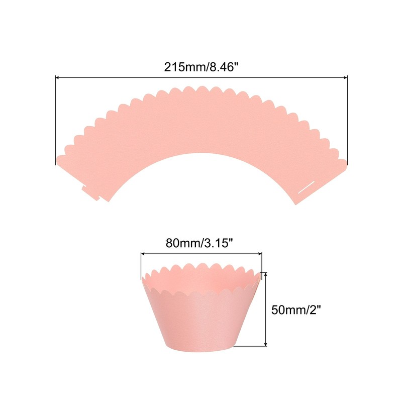 Cupcake Wrappers Paper, 50 Pack Baking Cups Standard Wave Decoration, Pink gallery