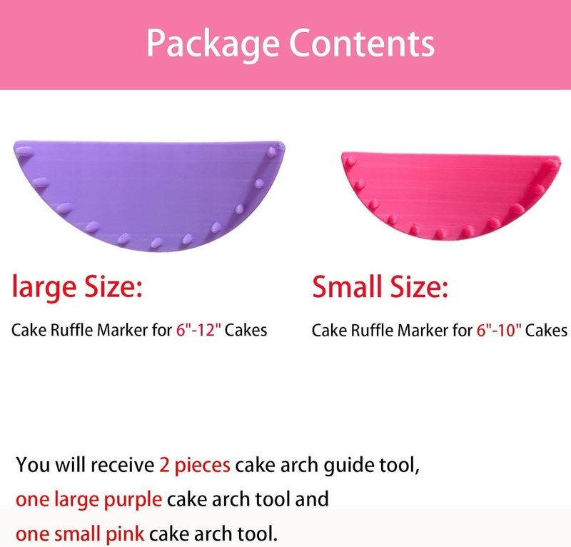 Professional Cake Ruffle Marker Set - Includes Large Purple & Small Pink Tools gallery