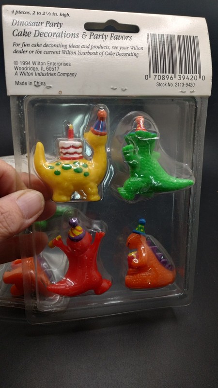 Vintage Wilton Dinosaur Cake Topper Lot Party Favors New 1994 gallery