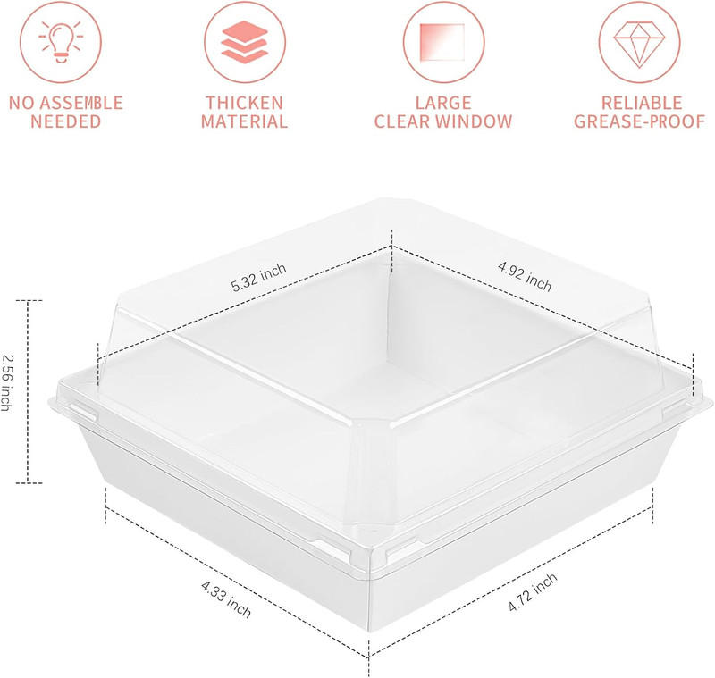 Small Charcuterie Boxes with Clear Lids, to Go Paper Disposable Containers, 5 I gallery