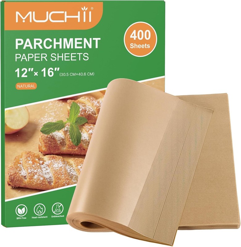 400 Pcs Parchment Paper Sheets, 12 x 16 Inch Precut Non-Sti