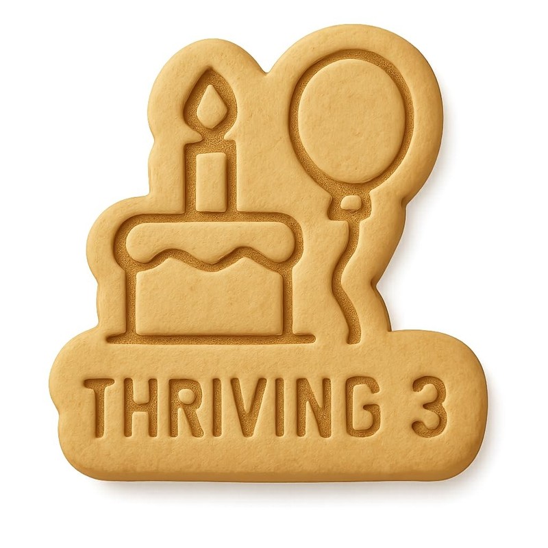 Thriving 3 Design 2 Cookie Cutter & Stamp, Fondant & Clay – 3.8×4″