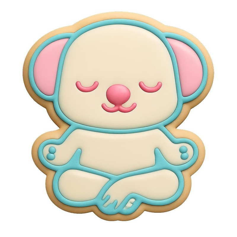 Chibi Puppy Yoga Lotus Pose Cookie Cutter & Stamp, Fondant, Clay - 4x3.6" gallery