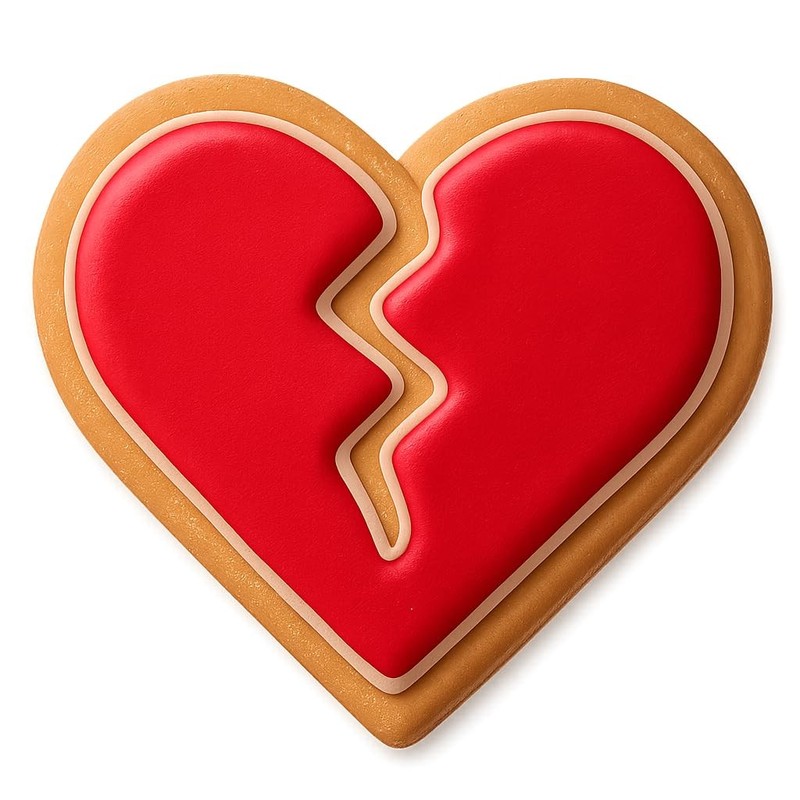 Shattered Heart Cookie Cutter & Stamp, Fondant & Clay - 4x3.5 gallery