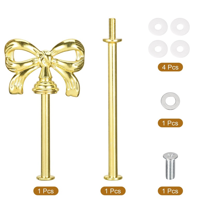 1 Set 2 Level Cupcake Holder, Cake Stand Hardware, Gold Bow gallery