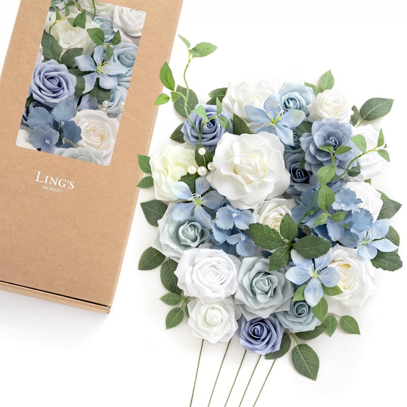 Ling’S Moment Lings Moment Fake Flowers Faux Artificial Greenery Stems Foam