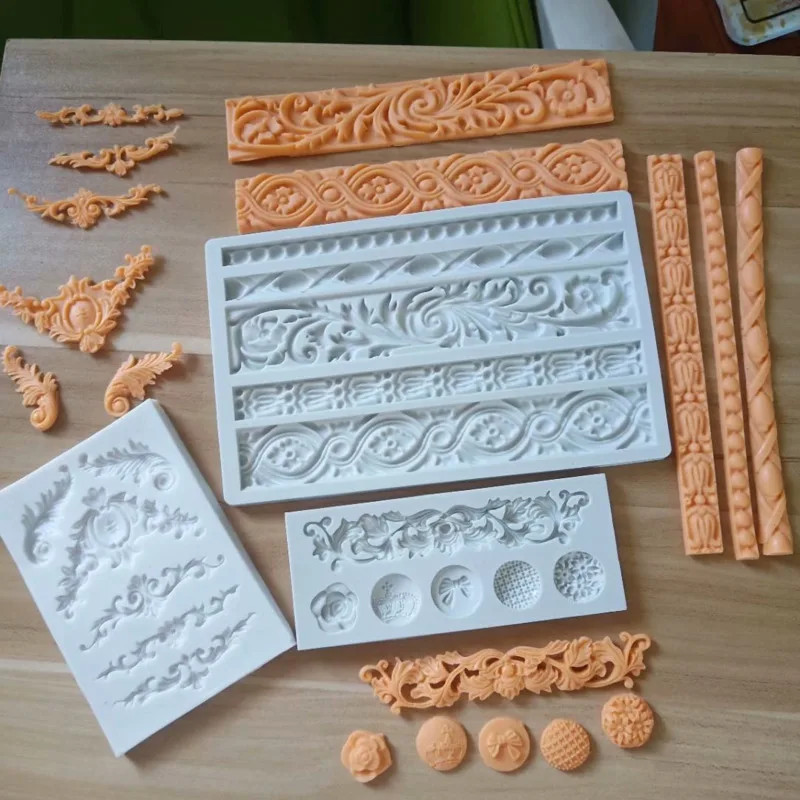 European vintage relief pattern silicone baking mold 3D Lace butterfly Totem... gallery