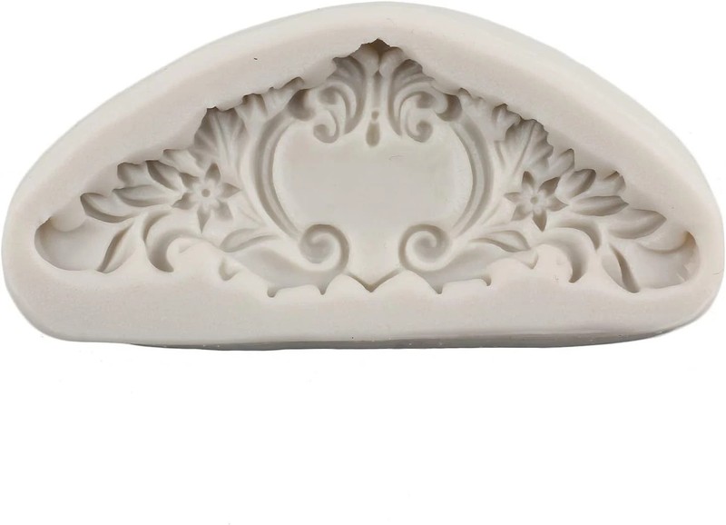 Baroque Style Curlicues Scroll Lace Silicone Fondant Molds Relief Flower Molds F gallery