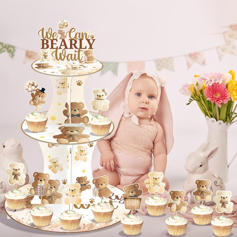 We Can Bearly Wait Baby Shower Decorations - We Can Bearly Wait Cupcake Stand... gallery