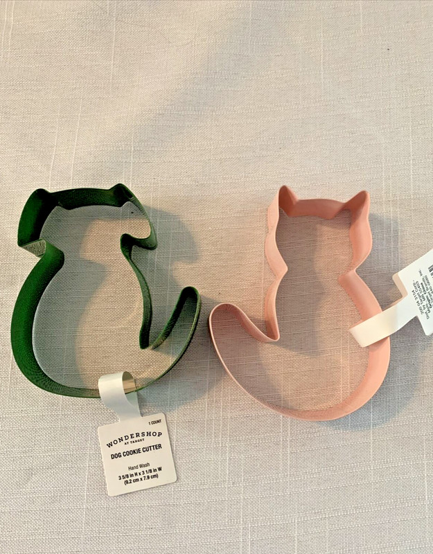 Lot of 2 Wondershop Cookie Cutter Cat & Dog Stainless Steel gallery