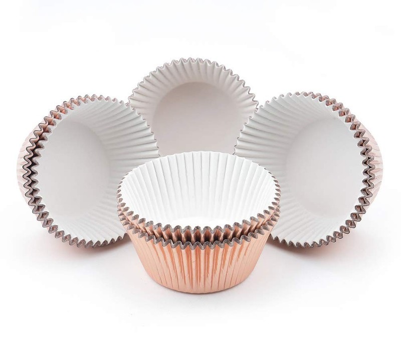 Rose Gold Metallic Foil Cupcake Liners Standard Baking Muffin Cups 200 Count gallery