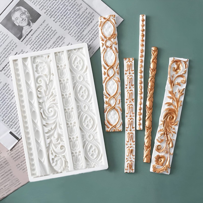 3 Packs Baroque Silicone Molds Scroll Silicone Baroque Mold Clay Molds Fondant M gallery