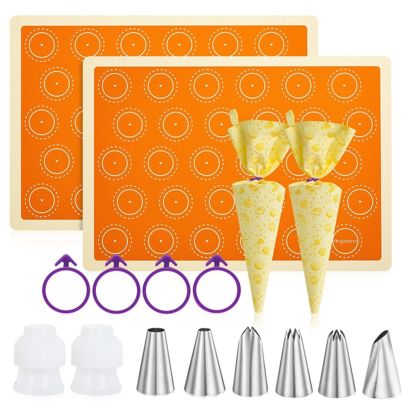 Macaron Silicone Baking Mats Kit, Best Japan Silicone, Easy 16.5 X 11.6 IN