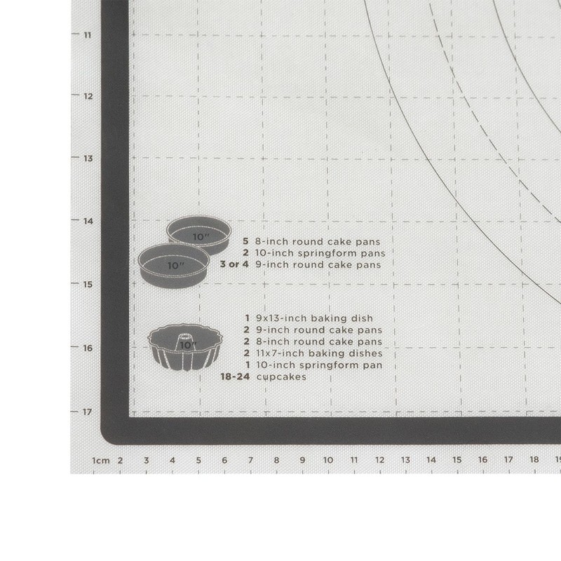 100% Genuine! TOVOLO "Truebake" Silicone Pastry Mat 63.5 x 45.5 cm Charcoal! gallery