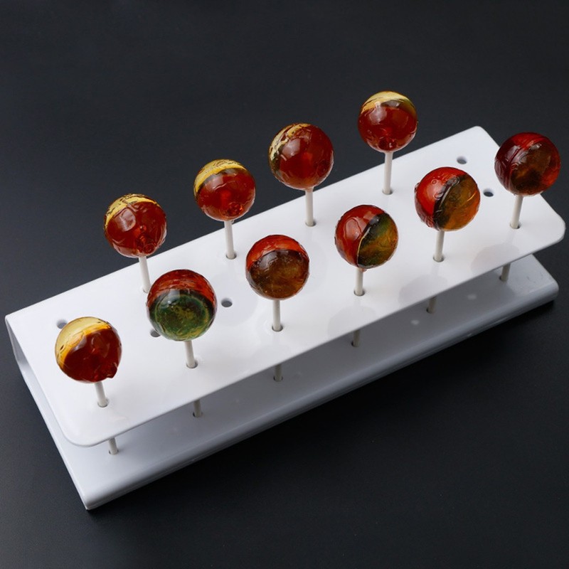 1Pcs Reusable White Lollipop Display Rack 19 Holes Rectangular Holder