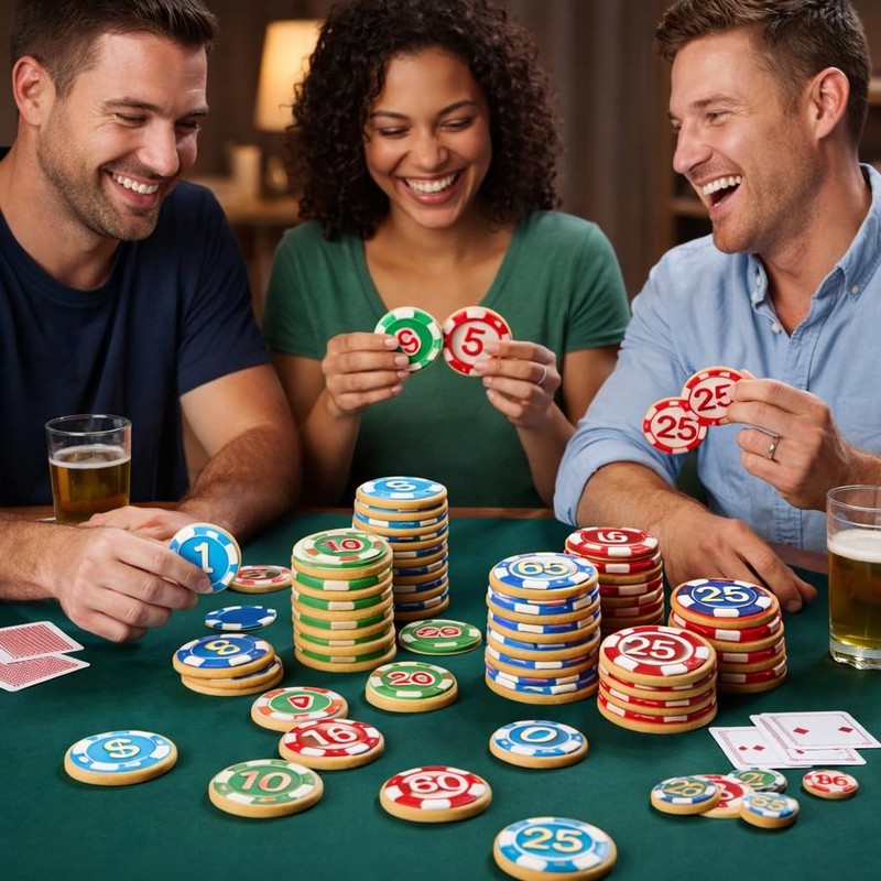 Set of 5 Poker Chip cookie cutters ($1, $5, $10, $25 & $100) Size is 2x2" gallery