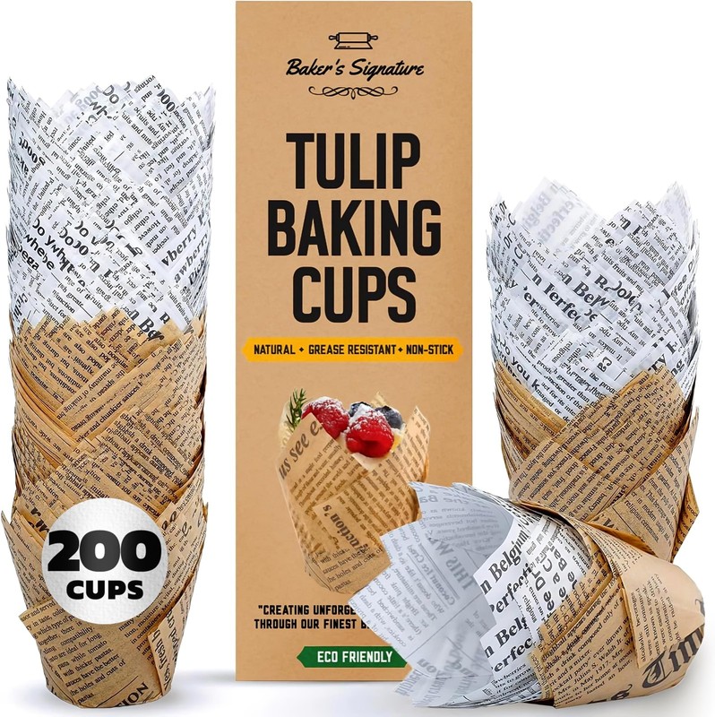 150pcs Parchment Muffin Liners – Natural Wood Pulp, Greaseproof, Waterproof, …